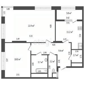 2-к квартира, вторичка, 62м2, 9/24 этаж