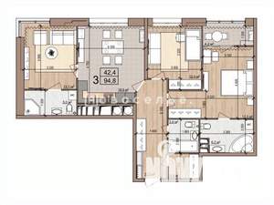 3-к квартира, вторичка, 95м2, 16/21 этаж