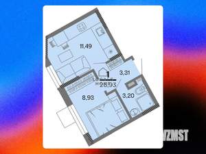 1-к квартира, вторичка, 27м2, 13/22 этаж