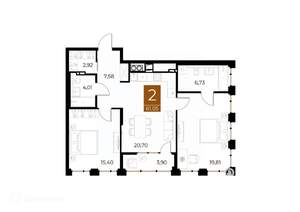 2-к квартира, вторичка, 81м2, 4/9 этаж
