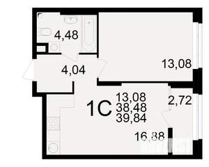 1-к квартира, вторичка, 38м2, 2/25 этаж