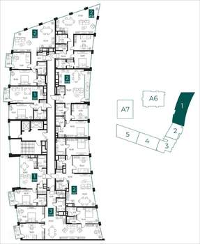 2-к квартира, вторичка, 85м2, 6/14 этаж