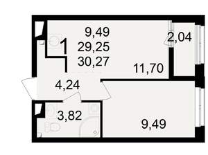 1-к квартира, вторичка, 30м2, 15/23 этаж
