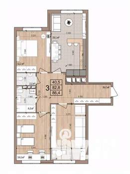 3-к квартира, вторичка, 86м2, 10/17 этаж