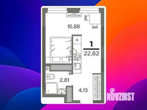 1-к квартира, вторичка, 23м2, 10/26 этаж