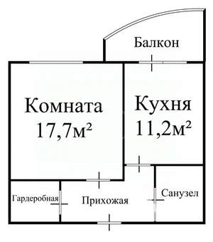 1-к квартира, вторичка, 42м2, 10/10 этаж