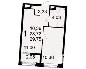 1-к квартира, вторичка, 29м2, 6/23 этаж