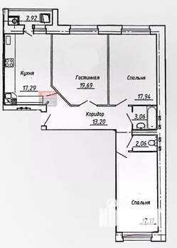 3-к квартира, вторичка, 90м2, 6/10 этаж