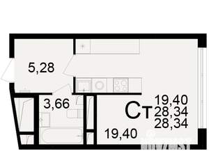 1-к квартира, вторичка, 28м2, 14/25 этаж