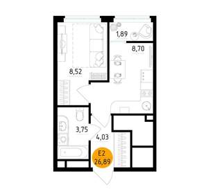1-к квартира, вторичка, 27м2, 18/25 этаж