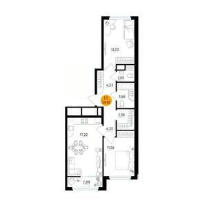 2-к квартира, вторичка, 60м2, 11/25 этаж