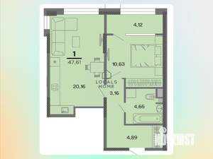 1-к квартира, вторичка, 48м2, 14/22 этаж