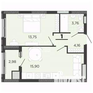 1-к квартира, вторичка, 40м2, 10/18 этаж