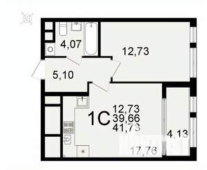1-к квартира, вторичка, 42м2, 18/26 этаж