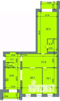 3-к квартира, строящийся дом, 135м2, 2/8 этаж