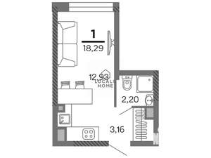 Студия квартира, вторичка, 18м2, 10/25 этаж