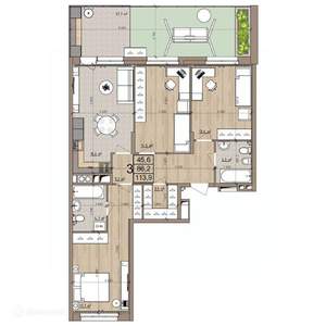3-к квартира, вторичка, 114м2, 1/9 этаж