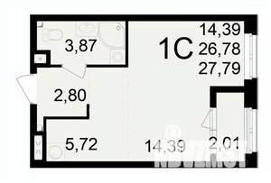 1-к квартира, вторичка, 28м2, 8/24 этаж