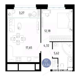 1-к квартира, вторичка, 43м2, 10/25 этаж