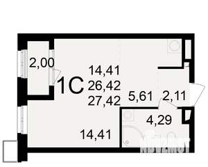 1-к квартира, вторичка, 26м2, 12/23 этаж