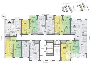 2-к квартира, строящийся дом, 62м2, 7/15 этаж