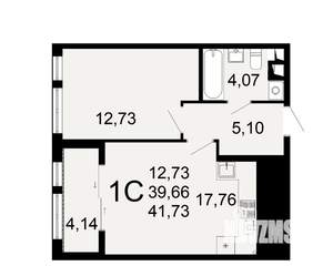 1-к квартира, вторичка, 40м2, 24/26 этаж