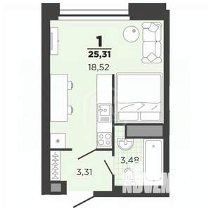 Студия квартира, сданный дом, 25м2, 10/26 этаж