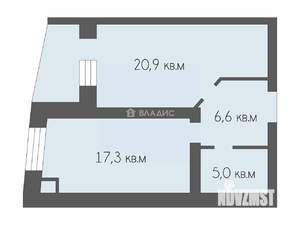 1-к квартира, вторичка, 50м2, 6/10 этаж