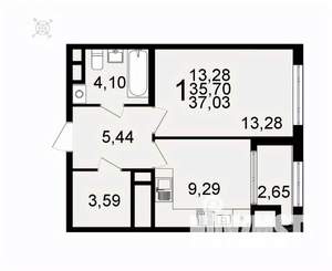1-к квартира, вторичка, 37м2, 26/26 этаж