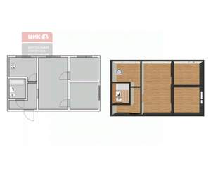 3-к квартира, вторичка, 42м2, 1/4 этаж