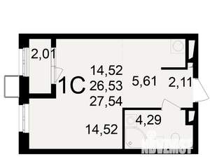 1-к квартира, вторичка, 27м2, 8/23 этаж