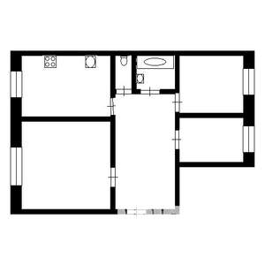 3-к квартира, вторичка, 61м2, 3/5 этаж
