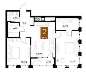 2-к квартира, вторичка, 81м2, 4/9 этаж