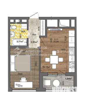 1-к квартира, вторичка, 35м2, 4/26 этаж