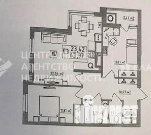2-к квартира, вторичка, 61м2, 20/27 этаж