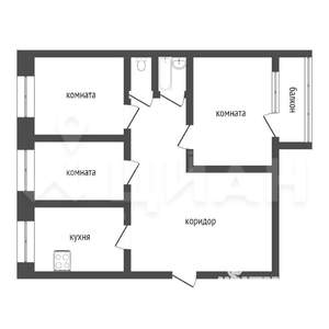 3-к квартира, вторичка, 61м2, 3/5 этаж