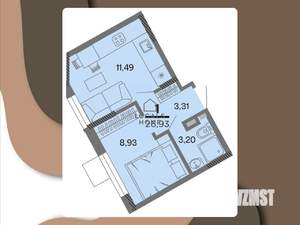 1-к квартира, вторичка, 27м2, 19/22 этаж