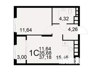 1-к квартира, вторичка, 36м2, 12/21 этаж