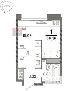 Студия квартира, вторичка, 25м2, 15/26 этаж
