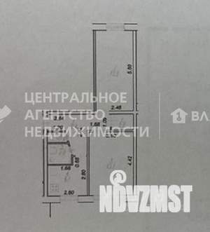 2-к квартира, вторичка, 45м2, 1/5 этаж