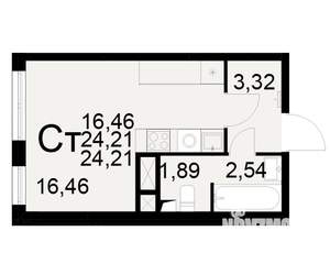 1-к квартира, вторичка, 24м2, 2/25 этаж