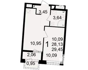 1-к квартира, вторичка, 28м2, 2/23 этаж