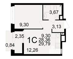 1-к квартира, вторичка, 28м2, 8/25 этаж