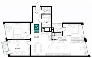 3-к квартира, вторичка, 118м2, 10/14 этаж