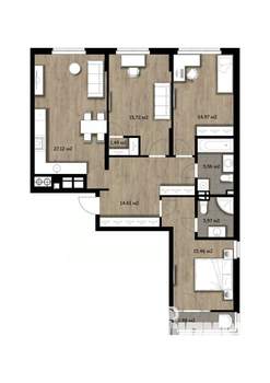 3-к квартира, вторичка, 100м2, 9/16 этаж