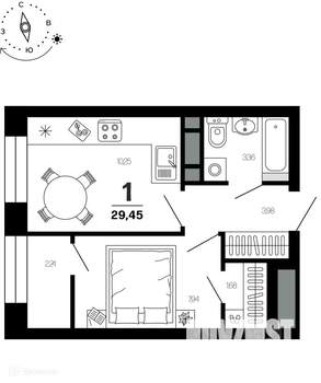 1-к квартира, вторичка, 29м2, 5/22 этаж