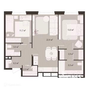 2-к квартира, вторичка, 69м2, 5/9 этаж