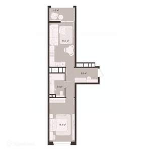 1-к квартира, вторичка, 49м2, 6/9 этаж
