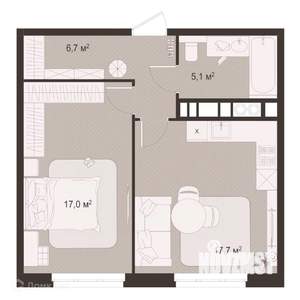 1-к квартира, вторичка, 47м2, 2/9 этаж