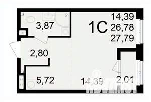 1-к квартира, вторичка, 28м2, 2/24 этаж